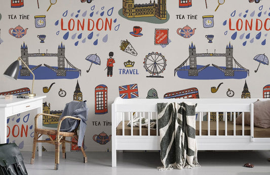 Papier peint mural Heure du thé à Londres - Le meilleur Papier peint panoramique Sur mesure