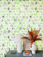 Papier peint mural hexagone vert - Vignette | Mr Papier Peint