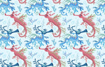 Papier peint mural hippocampes bleus et roses pour une oasis sereine - Vignette | Mr Papier Peint