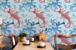 Papier peint mural hippocampes bleus et roses pour une oasis sereine - Vignette | Mr Papier Peint