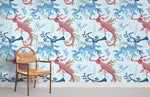 Papier peint mural hippocampes bleus et roses pour une oasis sereine - Vignette | Mr Papier Peint