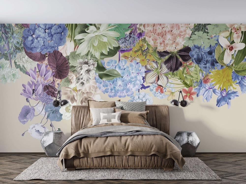 Papier peint mural Jeu de Fleurs - Le meilleur Papier peint panoramique Sur mesure