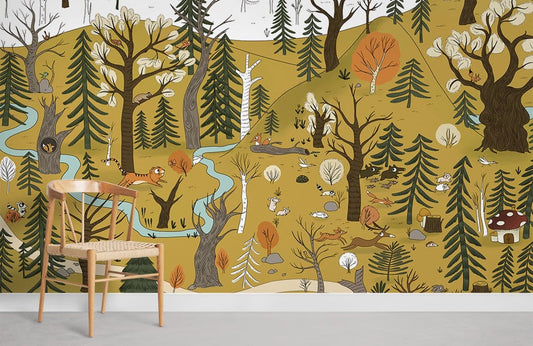 Papier Peint Mural Journal de la Forêt - Le meilleur Papier peint panoramique Sur mesure