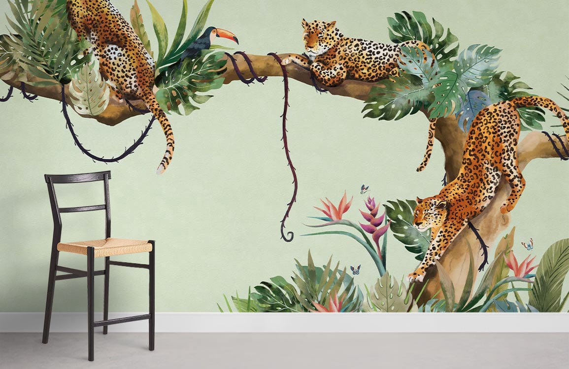 Papier peint mural jungle de guépard - Le meilleur Papier peint panoramique Sur mesure