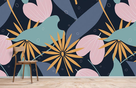 Papier peint mural L’amour s’évapore avec motif de chaise en bois et jambes fines