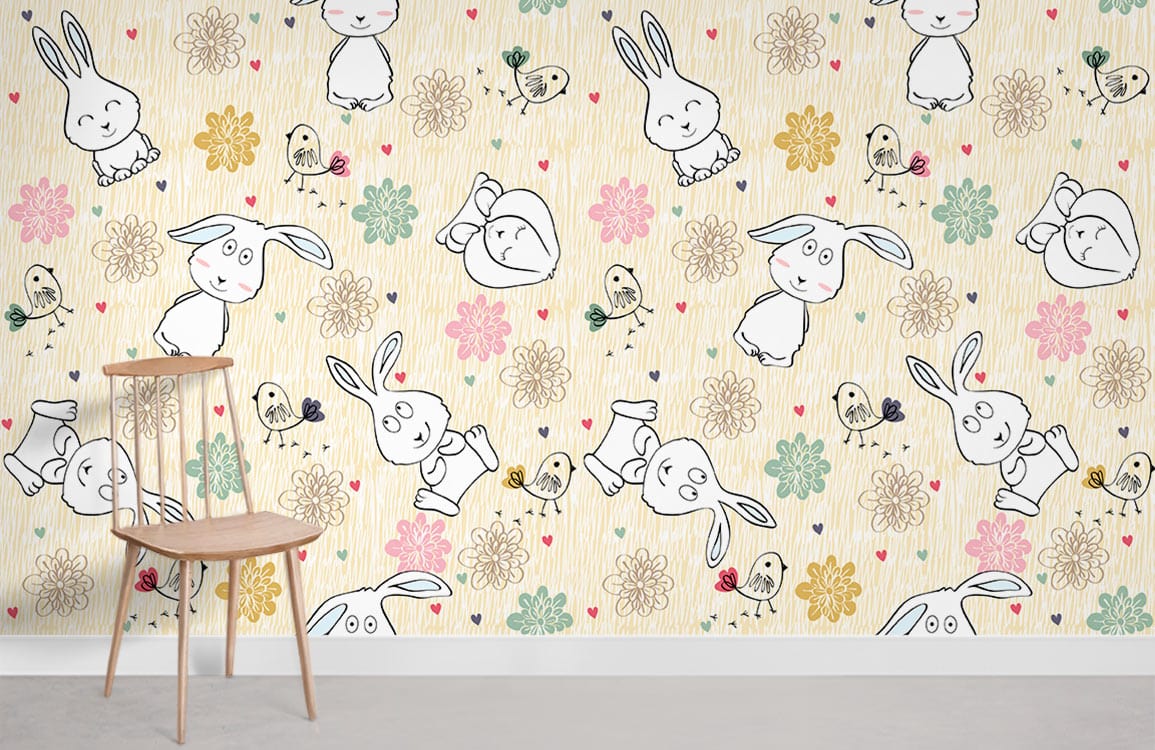 Papier peint mural Lapin mignon - Le meilleur Papier peint panoramique Sur mesure