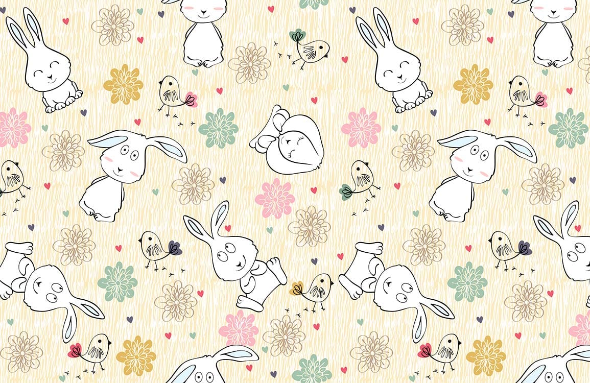 Papier peint mural Lapin mignon - Le meilleur Papier peint panoramique Sur mesure