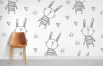 Papier peint mural Lapin noir et blanc - Vignette | Mr Papier Peint