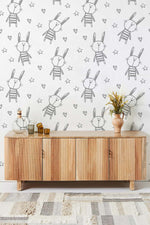 Papier peint mural Lapin noir et blanc - Vignette | Mr Papier Peint