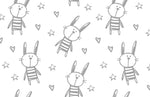 Papier peint mural Lapin noir et blanc - Vignette | Mr Papier Peint