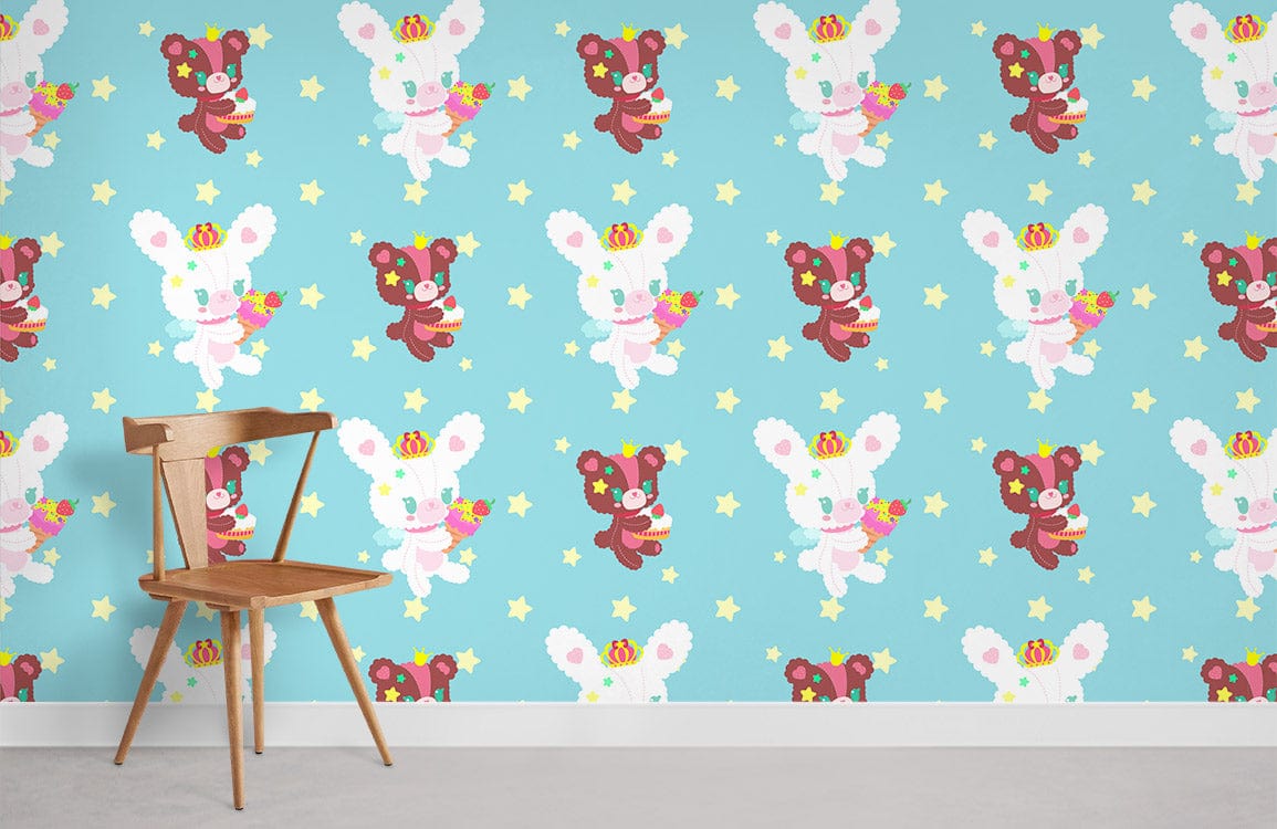 Papier peint mural Lapin & Ours - Le meilleur Papier peint panoramique Sur mesure