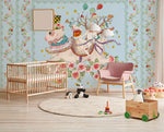 Papier peint mural : Lapins, fleurs et fille II - Vignette | Mr Papier Peint