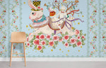 Papier peint mural : Lapins, fleurs et fille II - Vignette | Mr Papier Peint