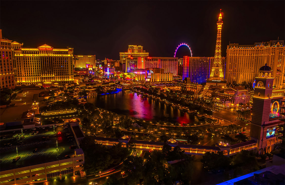 Papier peint mural Las Vegas éclatant - Le meilleur Papier peint panoramique Sur mesure