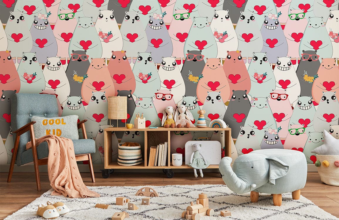 Papier Peint Mural Les Ours Montrent Leur Amour - Le meilleur Papier peint panoramique Sur mesure