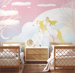 Papier Peint Mural Licorne et Princesse - Vignette | Mr Papier Peint