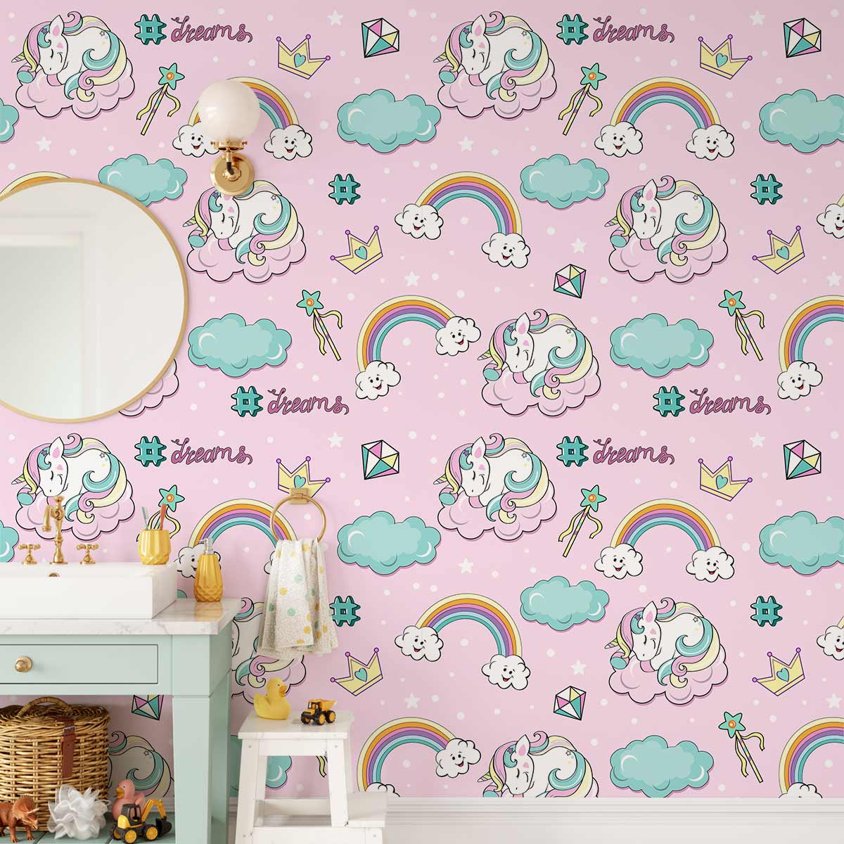 Papier peint mural licorne mignonne - Le meilleur Papier peint panoramique Sur mesure