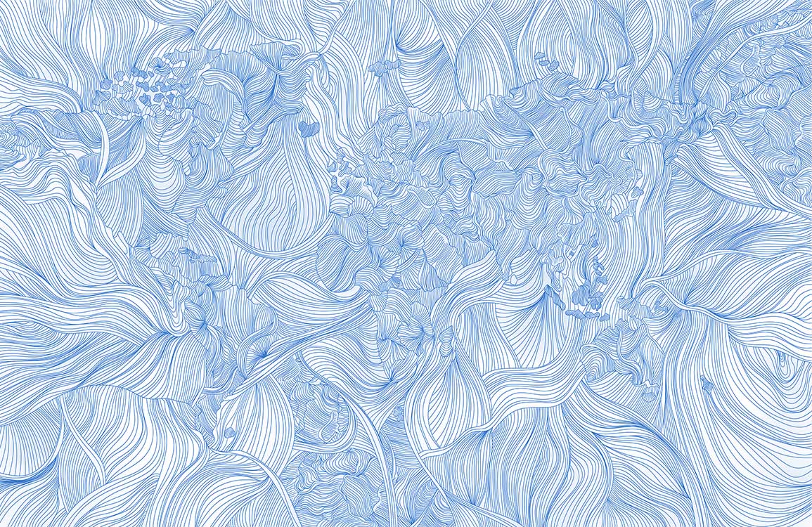 Papier peint mural Lignes croisées bleues - Le meilleur Papier peint panoramique Sur mesure