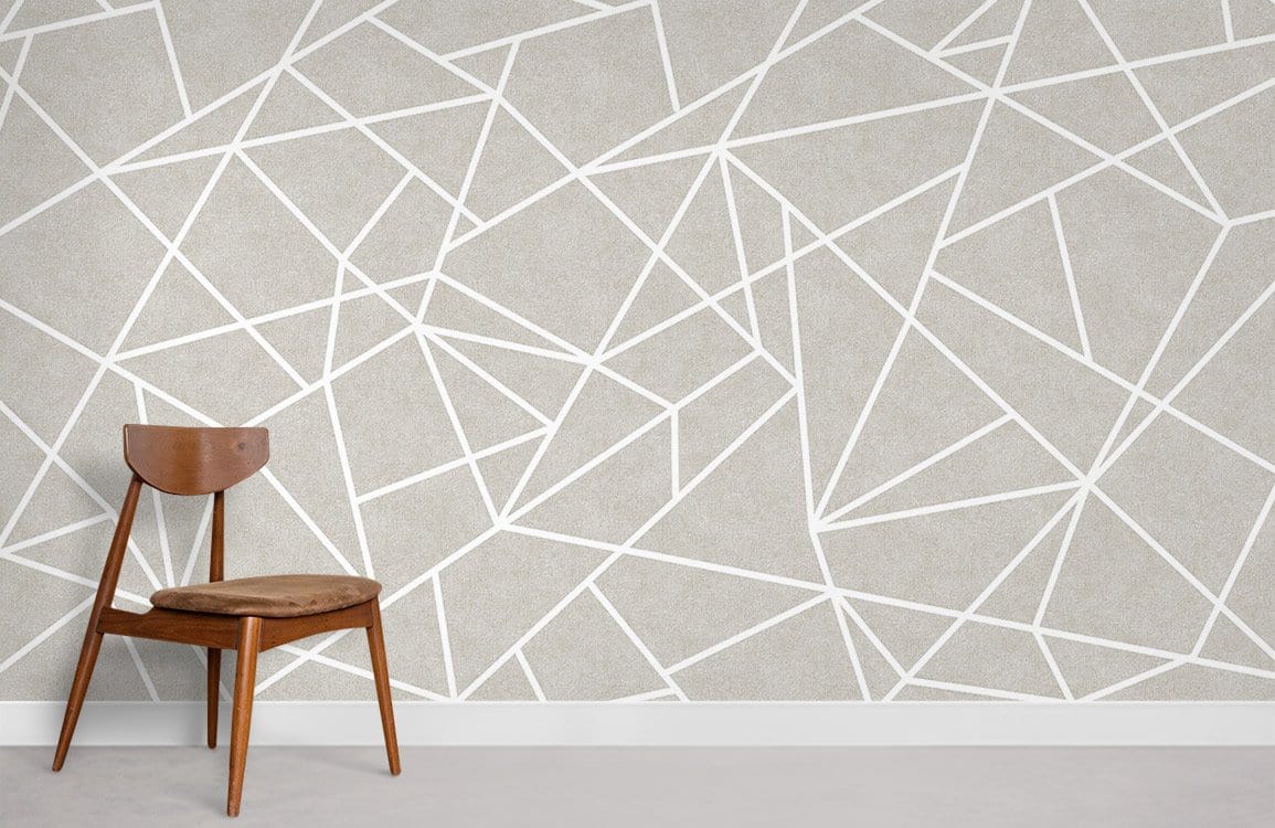 Papier peint mural lignes géométriques avec motif moderne, idéal pour décoration intérieure