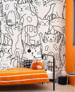 Papier peint mural Line Cats - Vignette | Mr Papier Peint