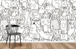 Papier peint mural Line Cats - Vignette | Mr Papier Peint