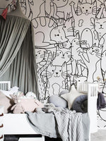 Papier peint mural Line Cats - Vignette | Mr Papier Peint