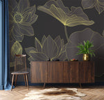 Papier peint mural Lotus doré sombre - Vignette | Mr Papier Peint