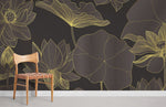 Papier peint mural Lotus doré sombre - Vignette | Mr Papier Peint