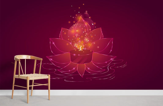 Papier peint mural Lotus Lumineux - Le meilleur Papier peint panoramique Sur mesure