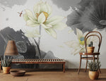 Papier peint mural Lotus Noir & Blanc - Vignette | Mr Papier Peint