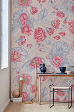 Papier Peint Mural Lotus Rose Vif - Vignette | Mr Papier Peint