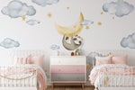 Papier peint mural lune Rêverie du paresseux sous la lueur dorée - Vignette | Mr Papier Peint