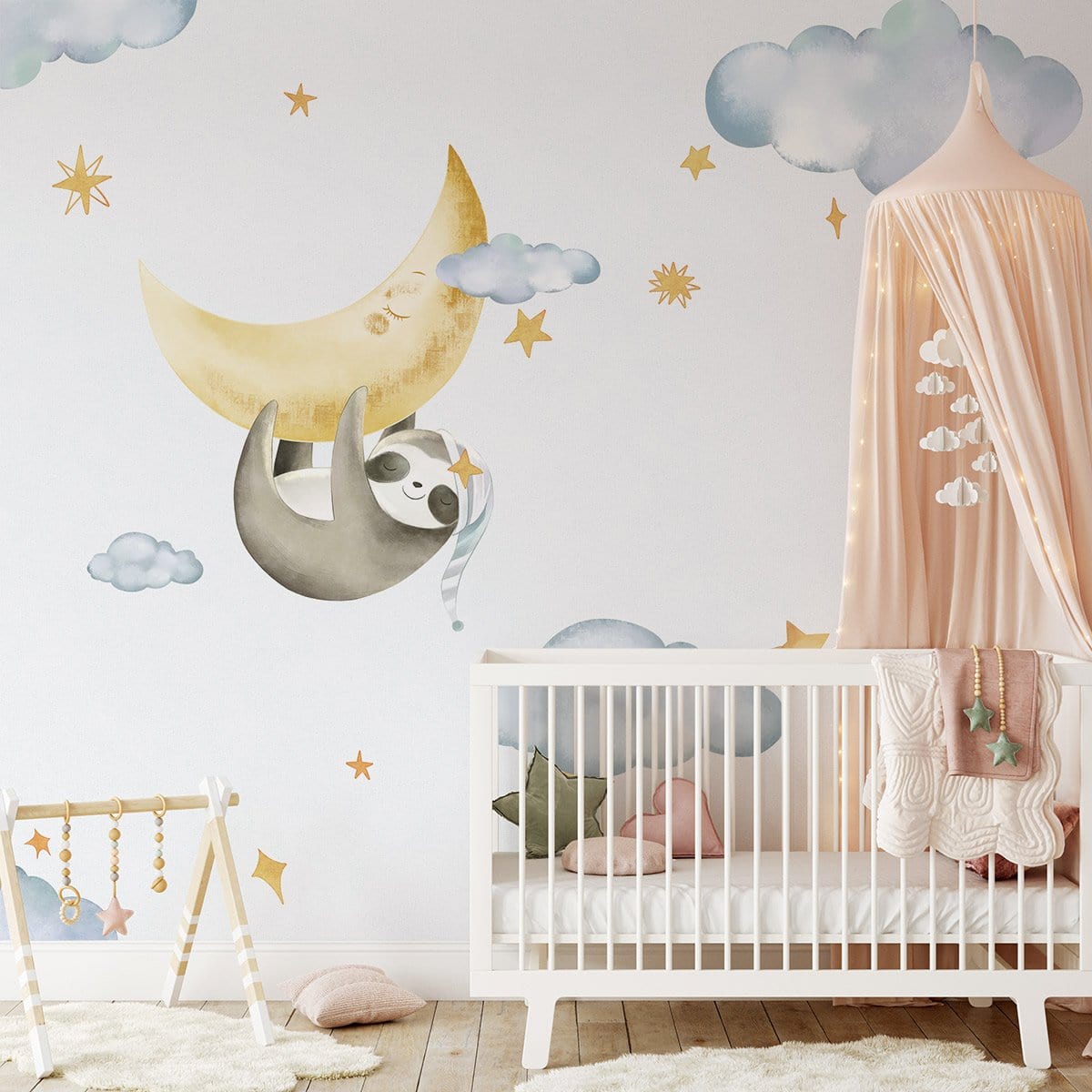 Papier peint mural Lune & Paresseux - Le meilleur Papier peint panoramique Sur mesure