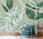 Papier Peint Mural Lys Vert avec Bijoux - Vignette | Mr Papier Peint