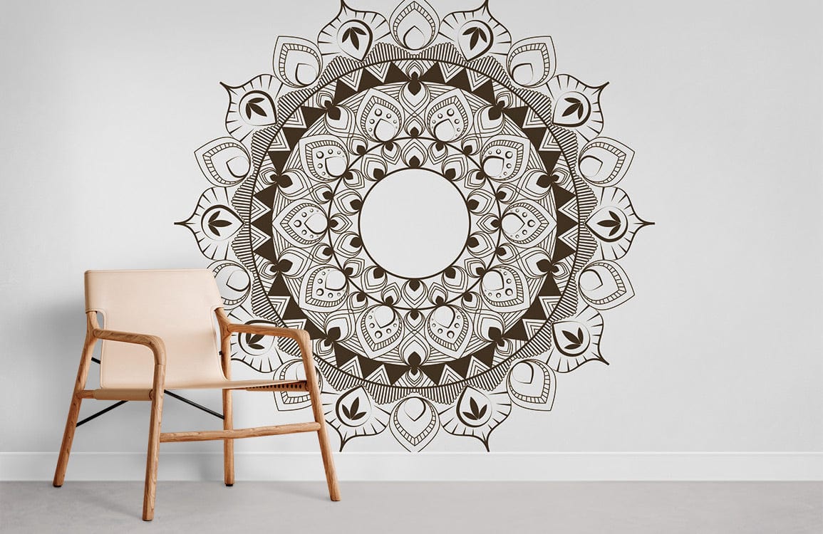 Papier peint mural mandala marron - Le meilleur Papier peint panoramique Sur mesure