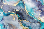Mural Marbré Aquarelle Élégance Bleue Œuvre d’Art pour Votre Salon - Vignette | Mr Papier Peint