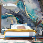 Mural Marbré Aquarelle Élégance Bleue Œuvre d’Art pour Votre Salon - Vignette | Mr Papier Peint
