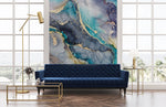 Mural Marbré Aquarelle Élégance Bleue Œuvre d’Art pour Votre Salon - Vignette | Mr Papier Peint