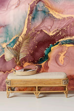 Élégance contemporaine avec papier peint mural marbre rose tidal - Vignette | Mr Papier Peint
