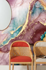 Élégance contemporaine avec papier peint mural marbre rose tidal - Vignette | Mr Papier Peint