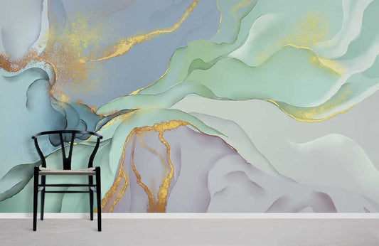 Papier peint mural marbré tricolore - Le meilleur Papier peint panoramique Sur mesure