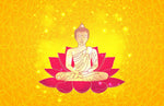 Ambiance zen avec Peint Mural Méditation III Lotus et Bouddha doré - Vignette | Mr Papier Peint