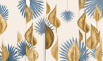 Papier peint mural métallique beige à motifs de feuilles - Vignette | Mr Papier Peint