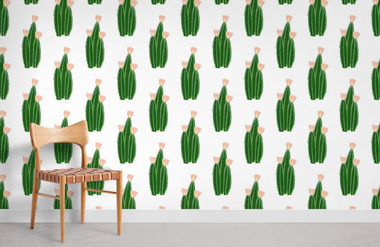 Papier peint mural mignon de cactus verts - Le meilleur Papier peint panoramique Sur mesure