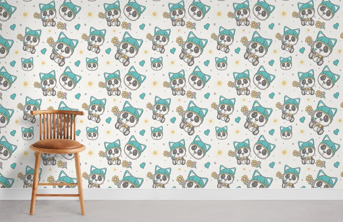 Papier Peint Mural Mini Pandas (80 caractères) - Le meilleur Papier peint panoramique Sur mesure