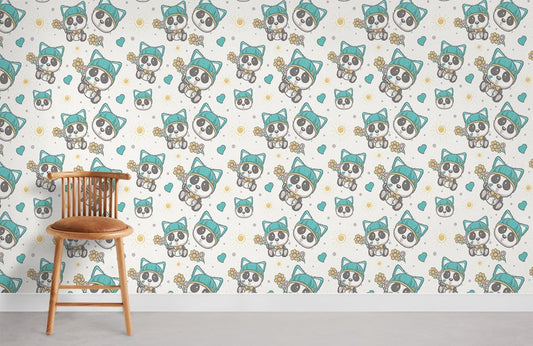 Papier Peint Mural Mini Pandas (80 caractères) - Le meilleur Papier peint panoramique Sur mesure