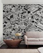 Papier peint mural monde en noir et blanc - Vignette | Mr Papier Peint