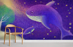 Papier Peint Mural Monde Violet de la Baleine - Vignette | Mr Papier Peint