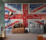 Papier peint mural Union Jack esprit britannique en panorama audacieux - Vignette | Mr Papier Peint