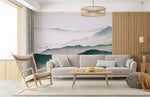 Évasion sereine avec papier peint mural montagne brumeuse - Vignette | Mr Papier Peint